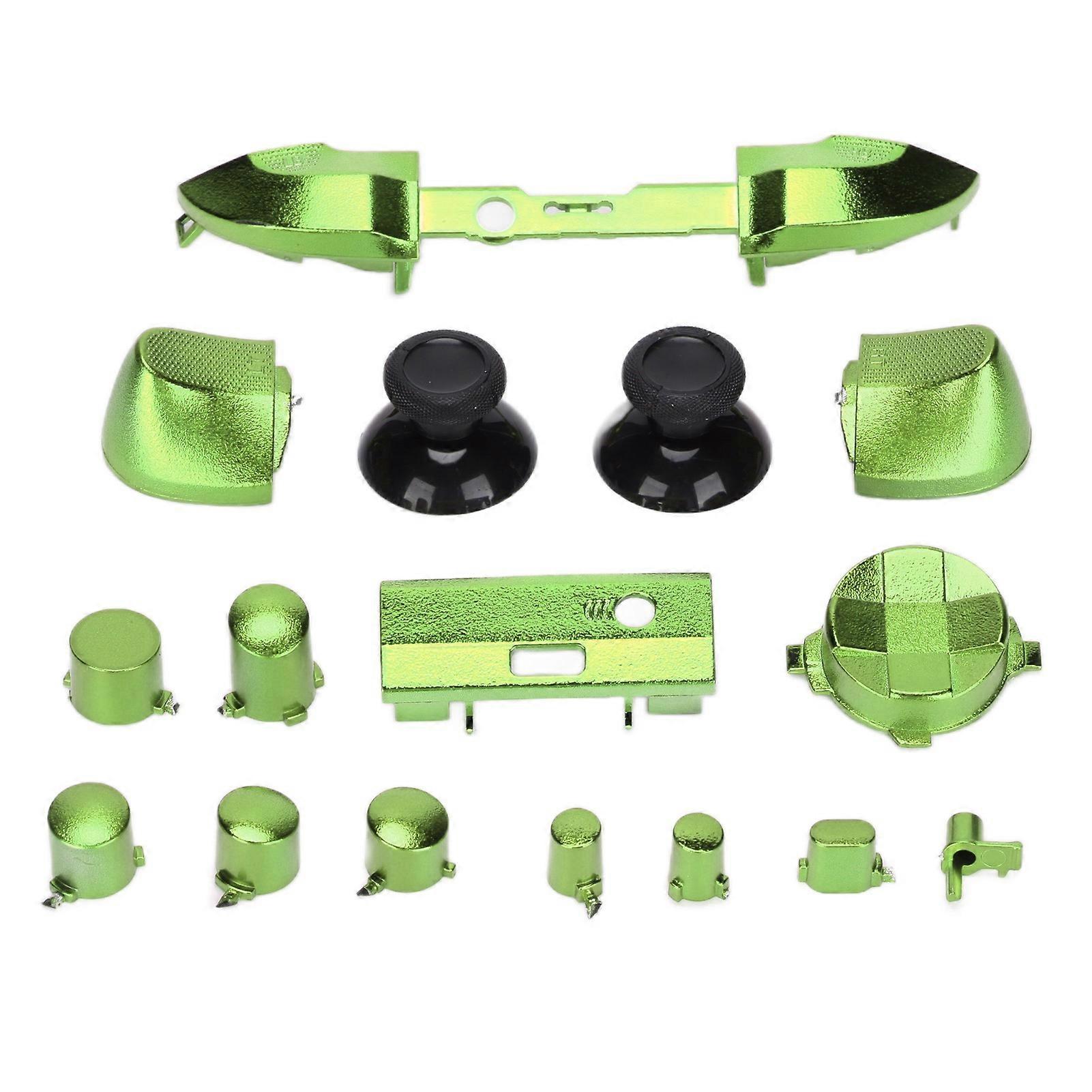Full Game Controller Button Set Electroplating Replacement Handles Accessories for Xbox Series XGreen