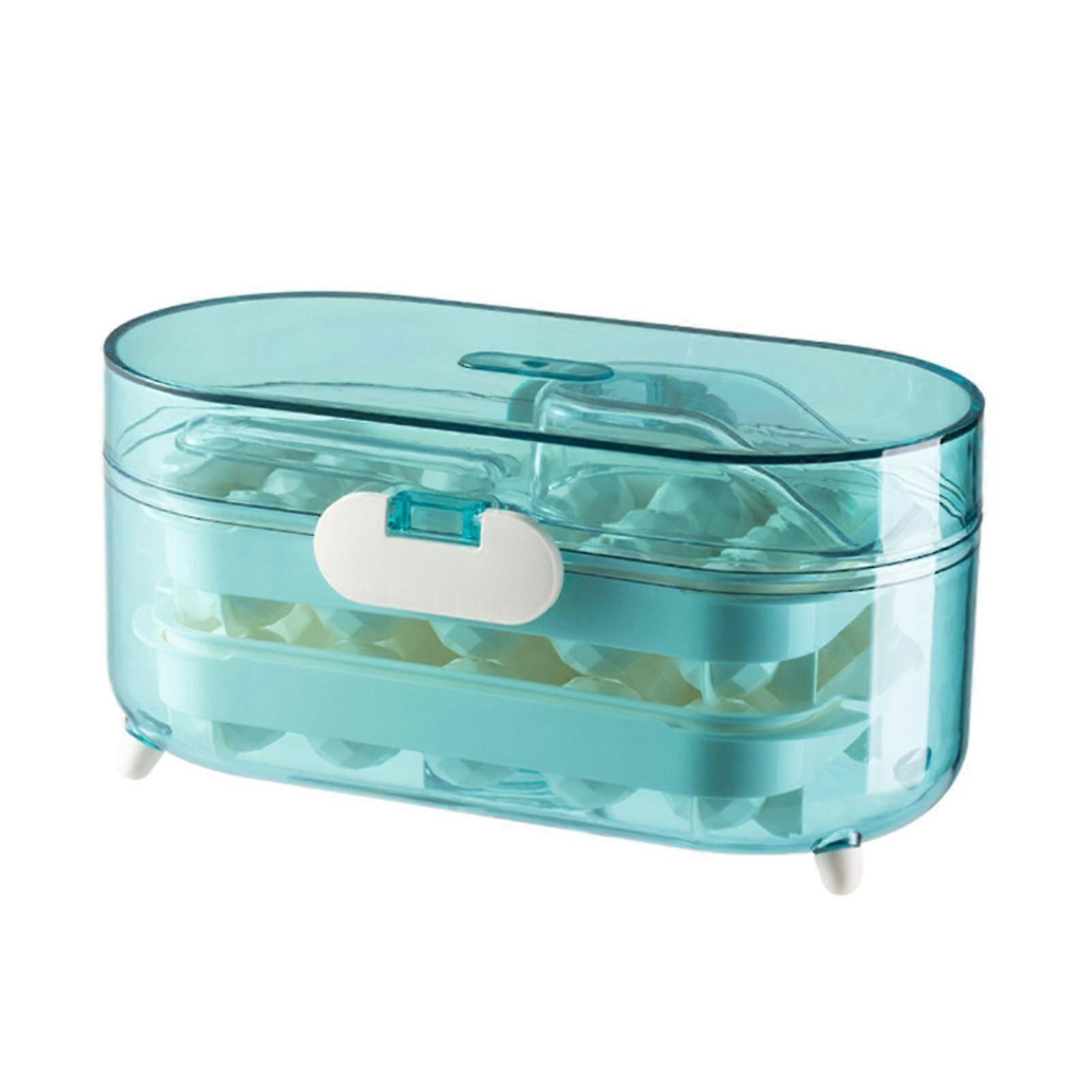 Ice Cube Mold Household Large-capacity Ice-making Container Ice Storage Box Gift Lid Design Prevent Ice from Odor Transparent powder