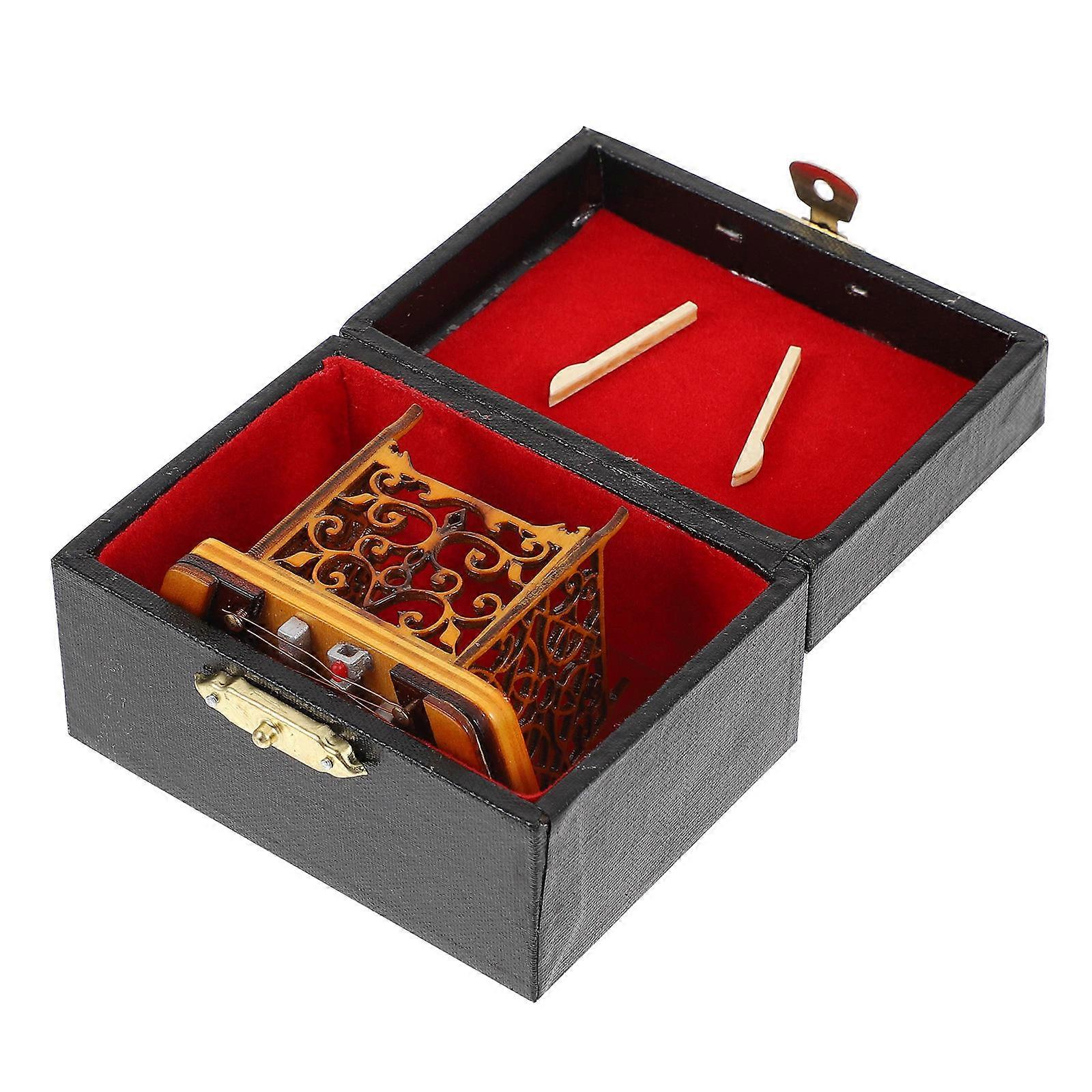 1 Set Craft Dulcimer Model Small Instrument Dulcimer Decor