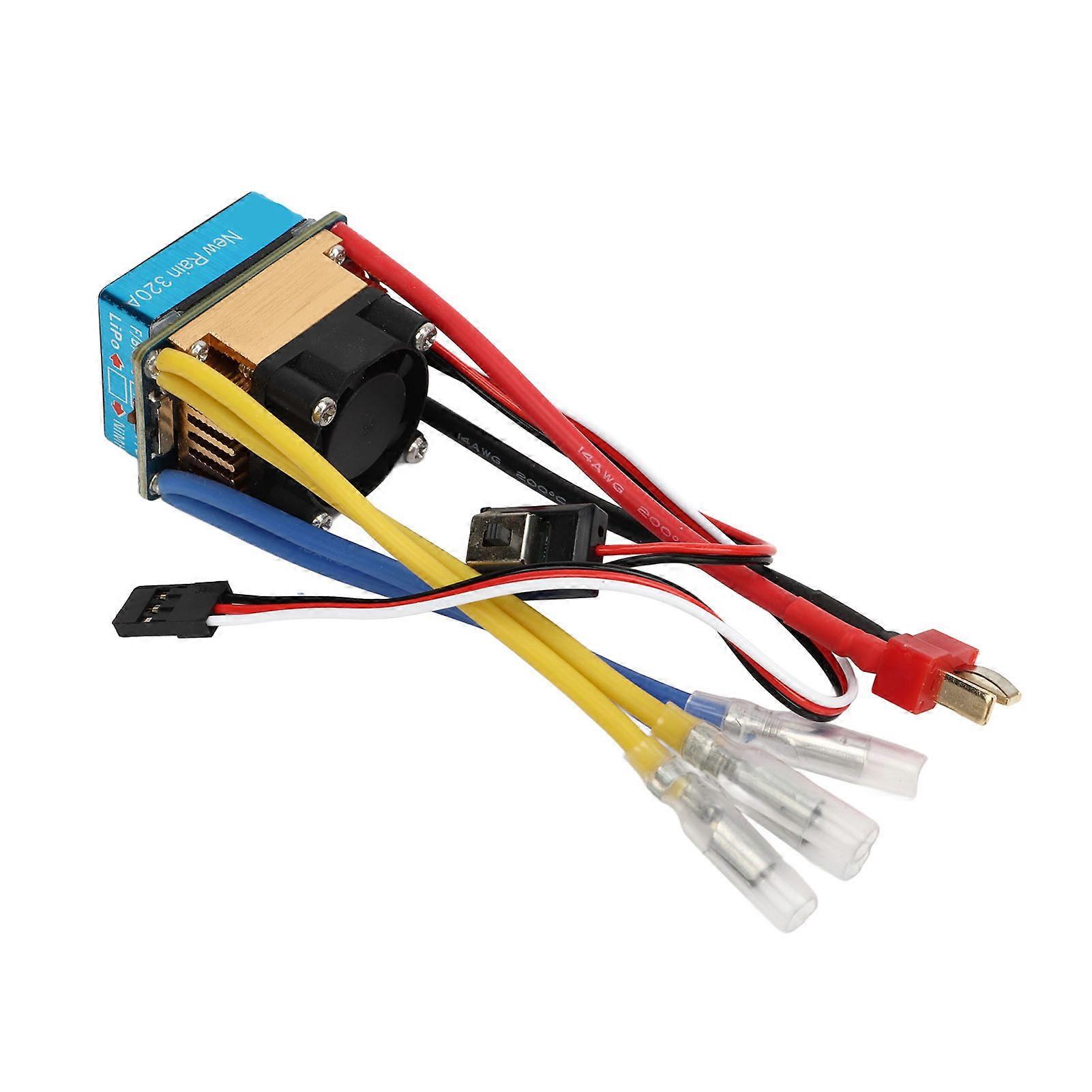 320A Dual Way Bidirectional Brushed ESC with Fan 3A 5V 3 Modes Waterproof Universal Multiple Protection RC Boat ESC 1 to 2 