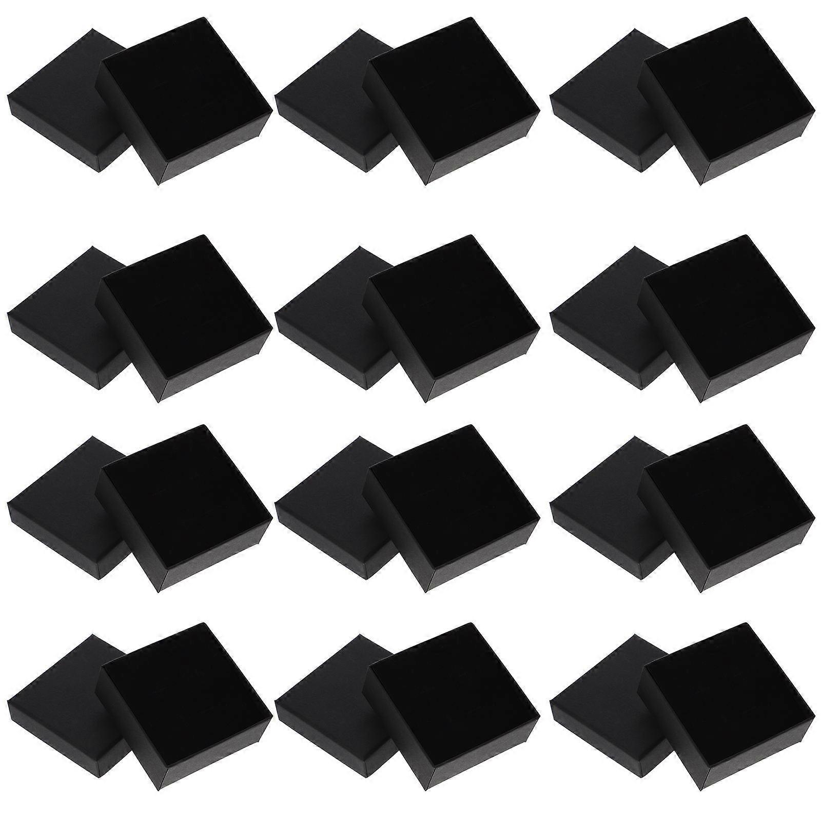 صناديق عرض المجوهرات قلادة صندوق تخزين مخملي مادة أسود اللون 12 قطعة