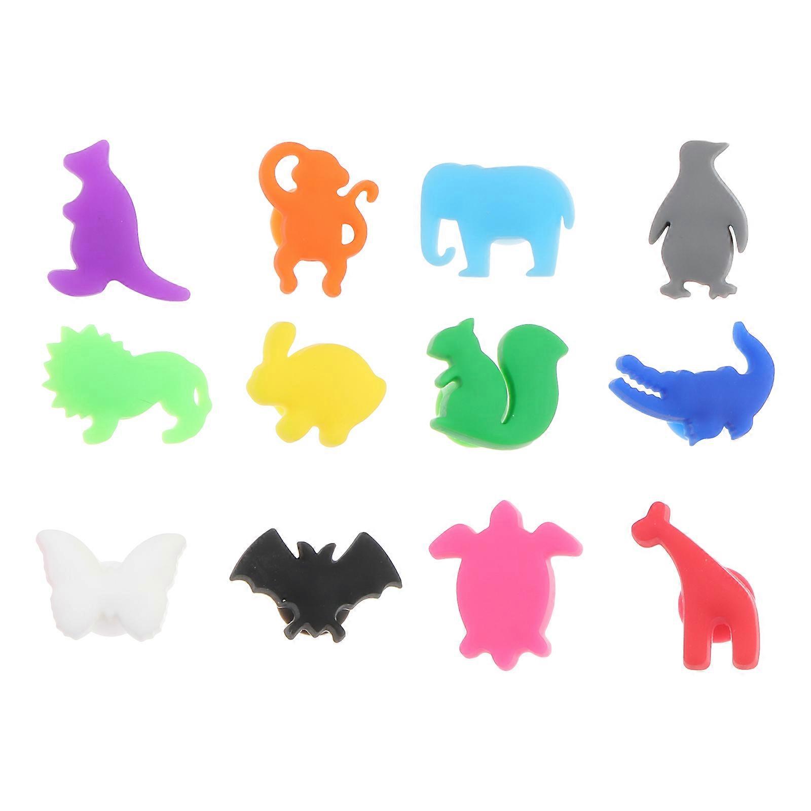 Drinking Glass Charms Marker Shockproof Silicone Creative Animals Design Banquet 3x2.2x1cm 12Pcs