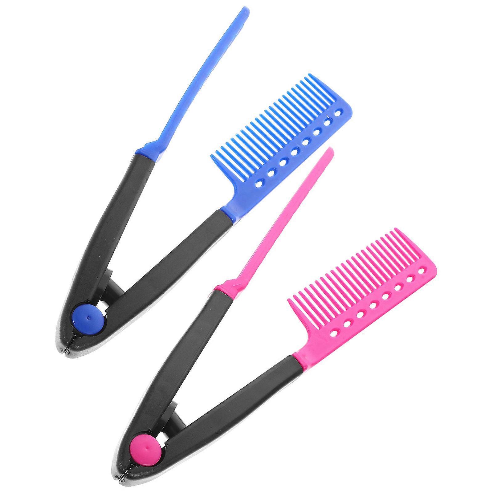 Hair Comb Accessory V-Shaped Combs for Hair Styling Short to Medium Length Hair Blue 2Set
