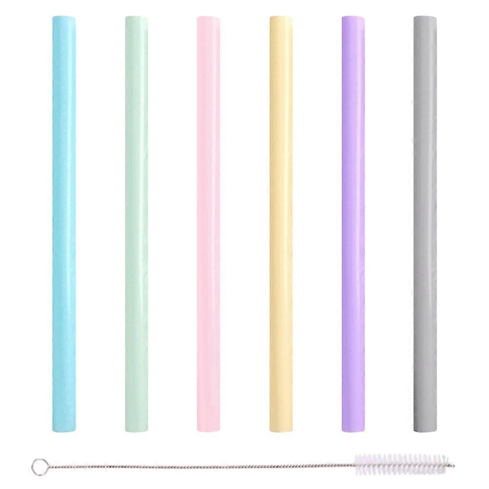 Wear-Resistant Straws Multi-Function Smoothie Straws For Drinking 6 Straws + 1 Brush