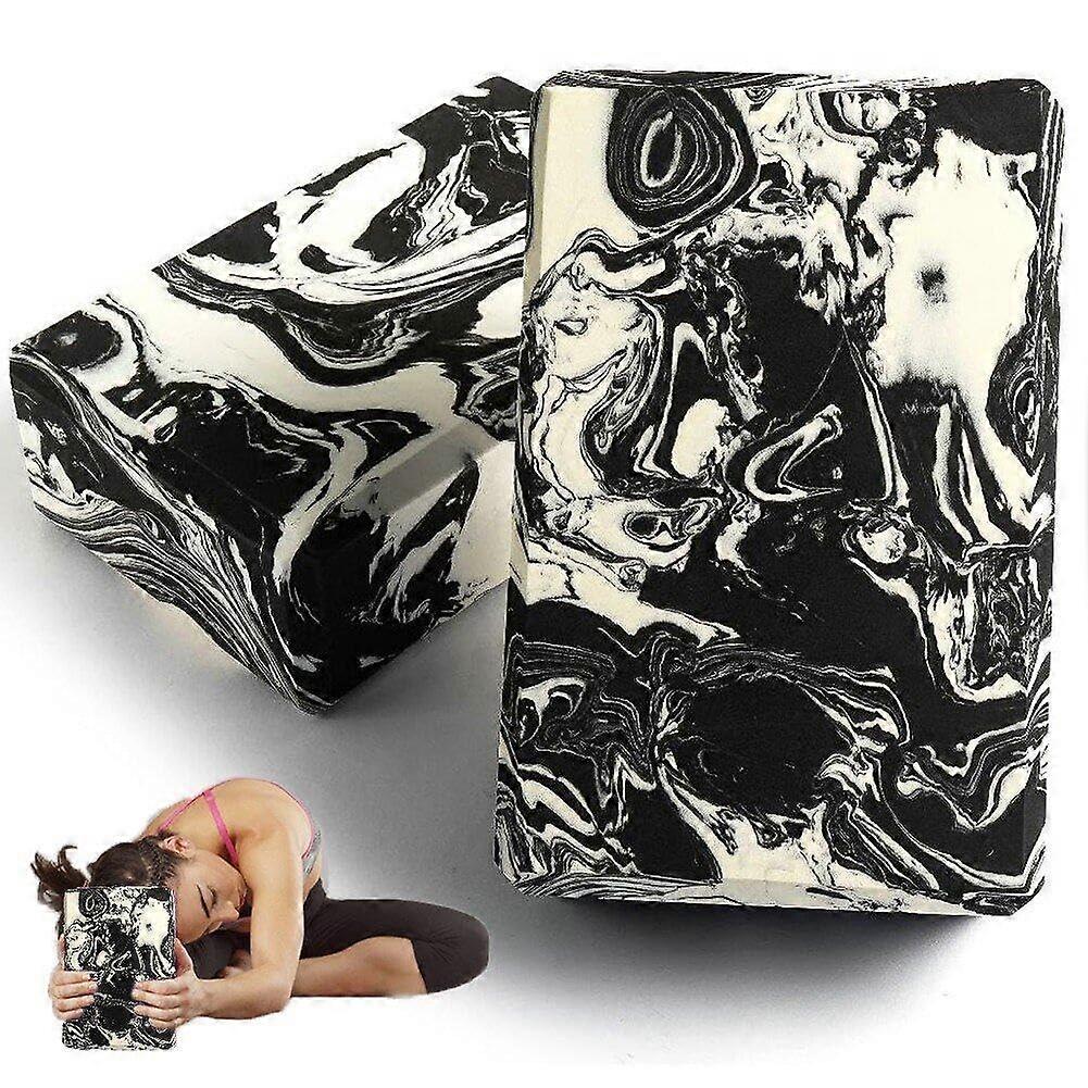 Yoga Block Set - 2 EVA Foam Yoga Bricks for Non-Slip Support in Pilates and Meditation, Ideal for Deep Poses, Black Color