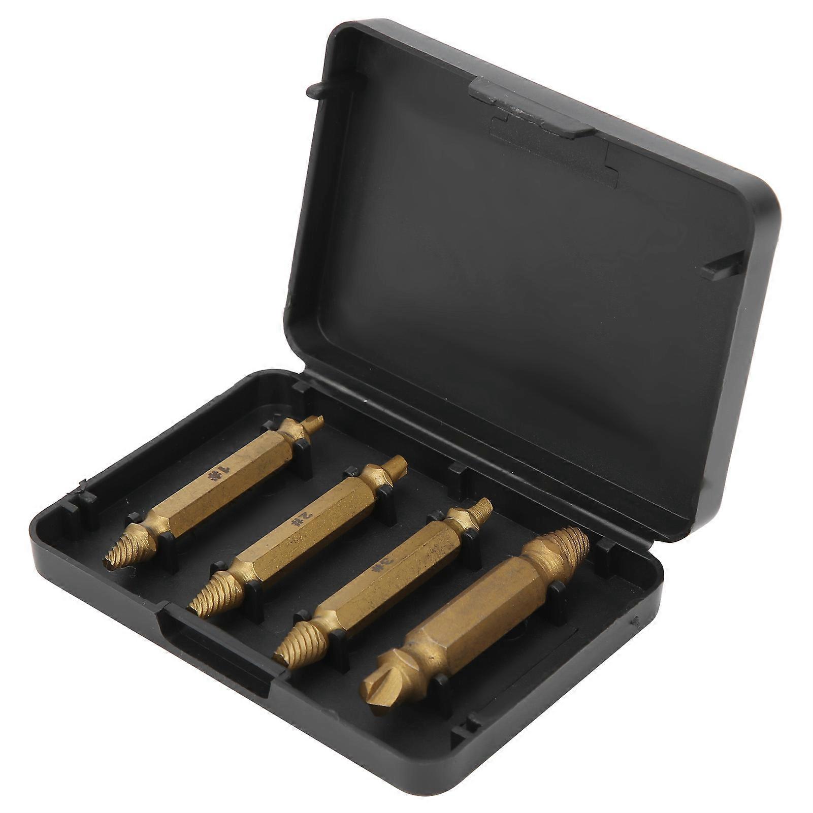 Damaged Screw Extractor Kit High-Speed Steel Double Head #1-4 Set