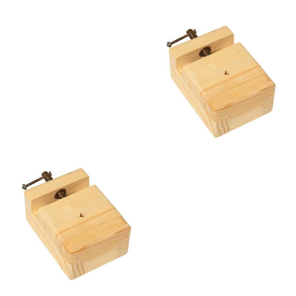 Engraved Wood Carving Tools 2-Piece Set Fastening and Seal Tool Craft Material 9.5 x 6.5 x 4.5 cm