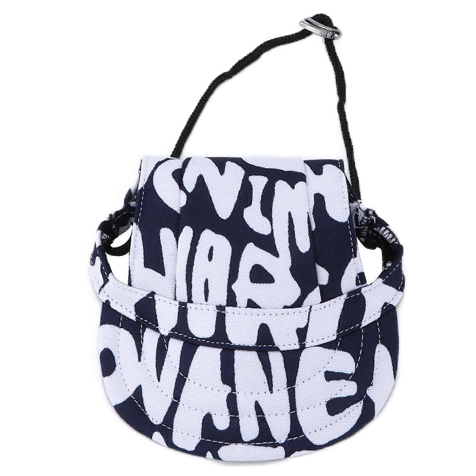 Dog Baseball Cap Adjustable Dog Sun Visor Outdoor Sports Sunscreen Baseball Hat with Ear HolesBlue Alphabet S