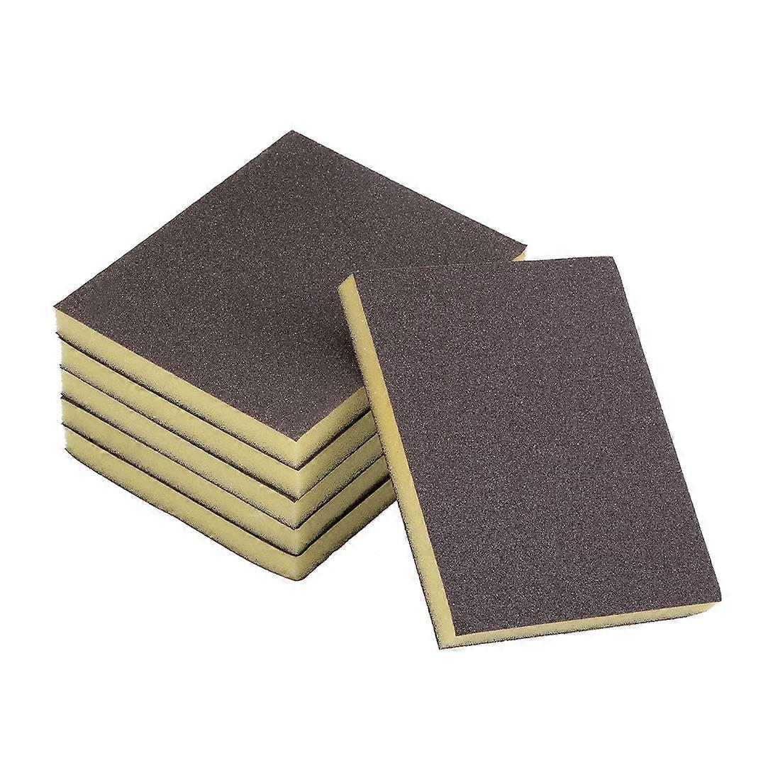 Pack of 6 Sanding Sponge 150 Grit Sanding Block Pad 4.7 x 3.9 x 0.4 Inch Brown