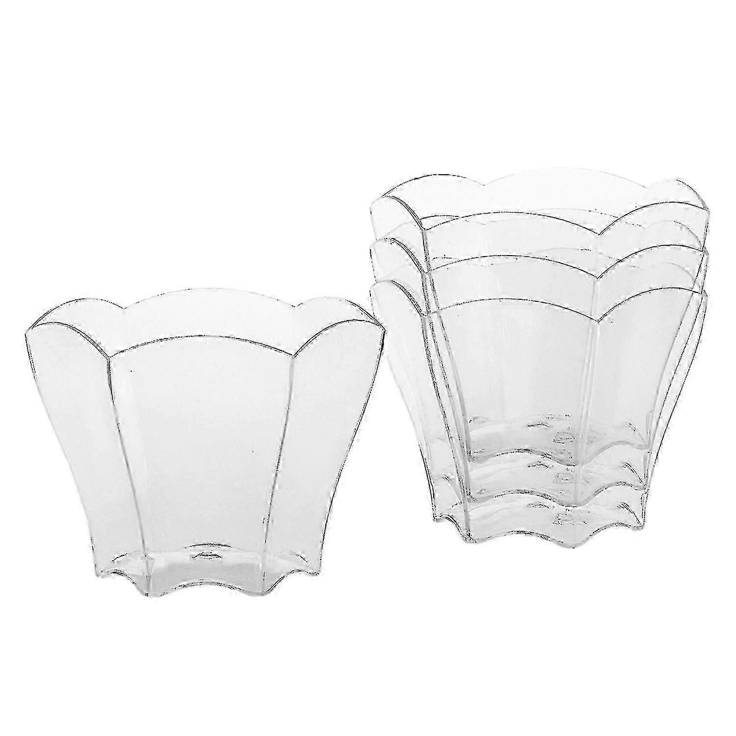 96st engångs plast dessert kopp kakkopp mousse kopp transparent blomma kronblad dryck (70ml)