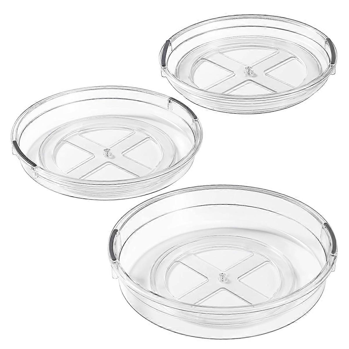 3 Pack Lazy Organizer,Clear Lazy Turntable Organizer for Cabinet,Kitchen,Pantry,Rotating Spice Orga