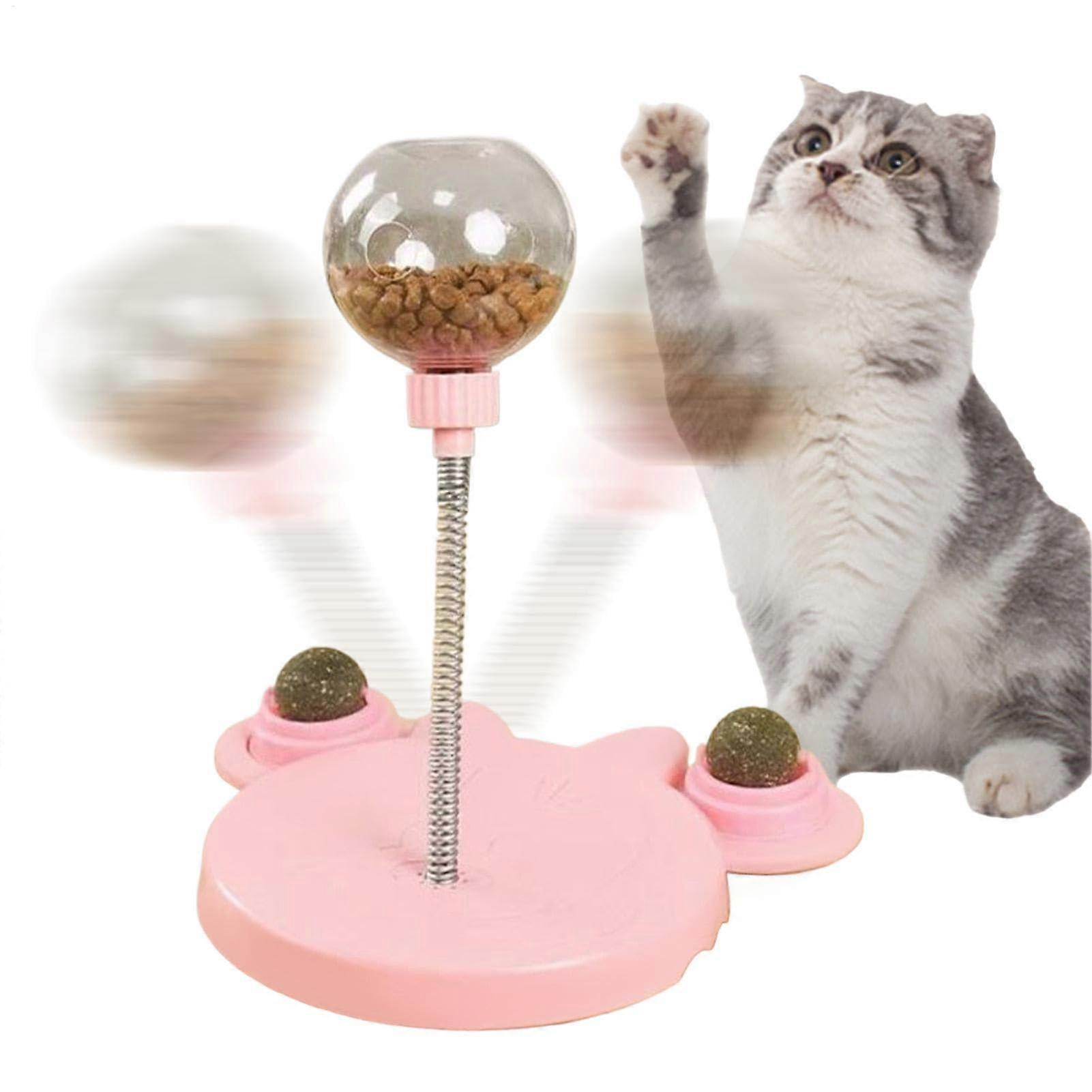 Leaking Treats Ball Pet Feeder Toy, Interactive Catnip Cat Dispensing Ball, 6.69 x 8.27 x 9.65 Inches Blue