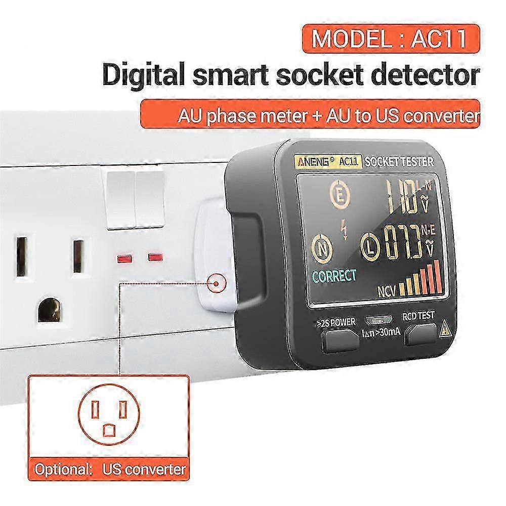 Multifunctional Electric Socket Tester Leakage Detector Portable LCD Electrical Electroscope RCD NCV Electric Tester