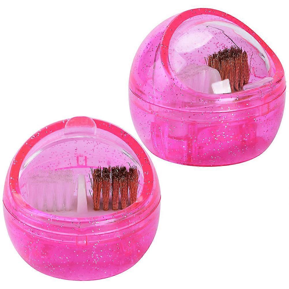 2pcs Nail Drill Bit Cleaning Box Portable Nail Art Brush Set for Removing Dust and Burrs Soft and Hard Wire Brushes Compact Design