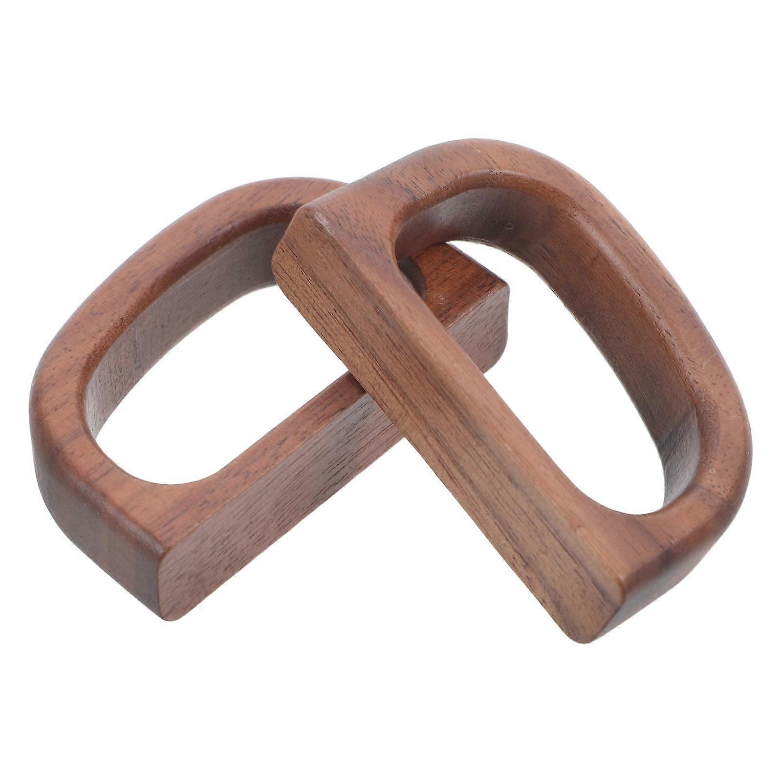2pcs Wooden Cup Handle, Ergonomic Walnut Design for Coffee & Tea Mugs, Smooth Finish, Retro Style Water Cup Accessory