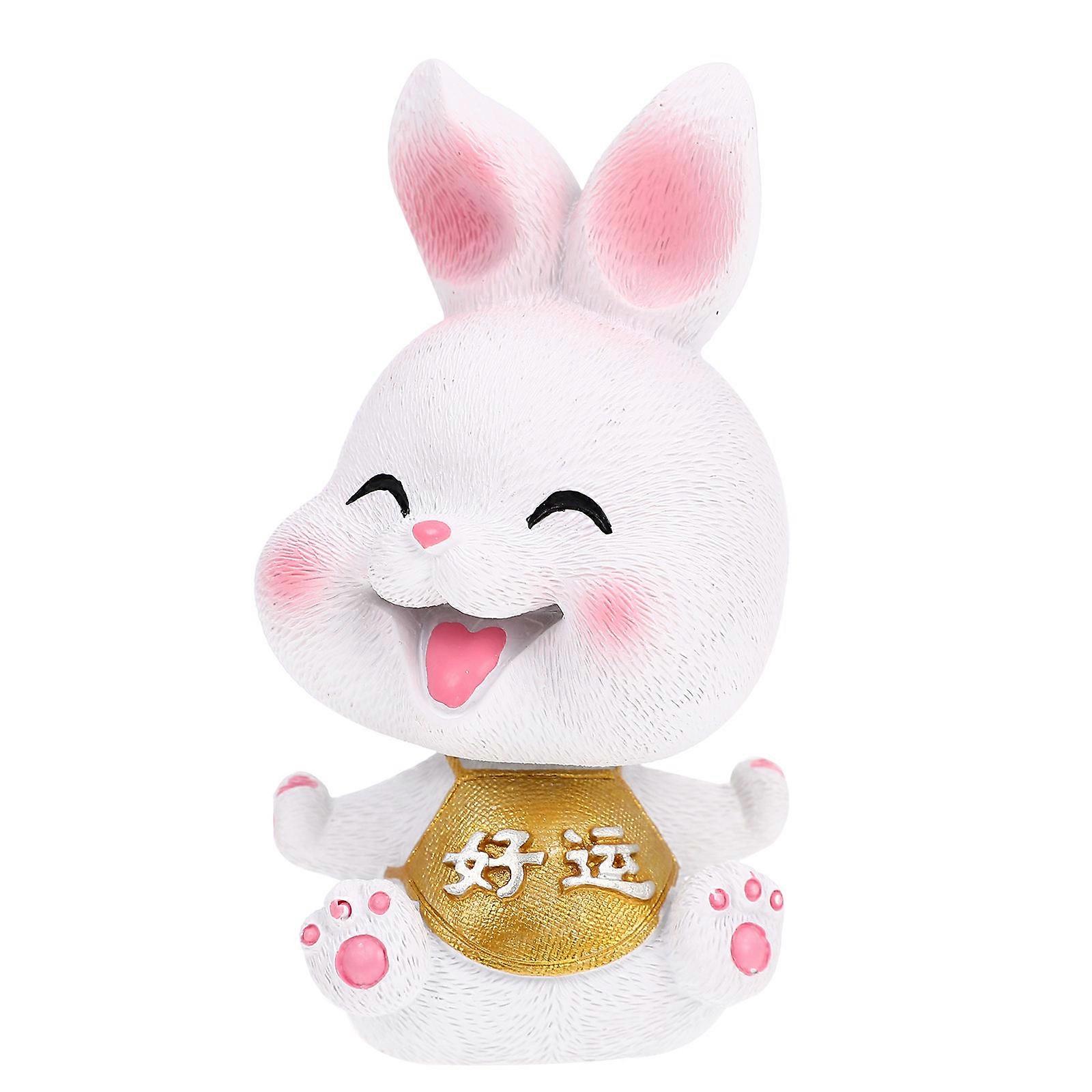 Desktop Rabbit Figurine Adorable Resin Craft Bunny Statue Indoor Desktop Decoration Multi 1Set