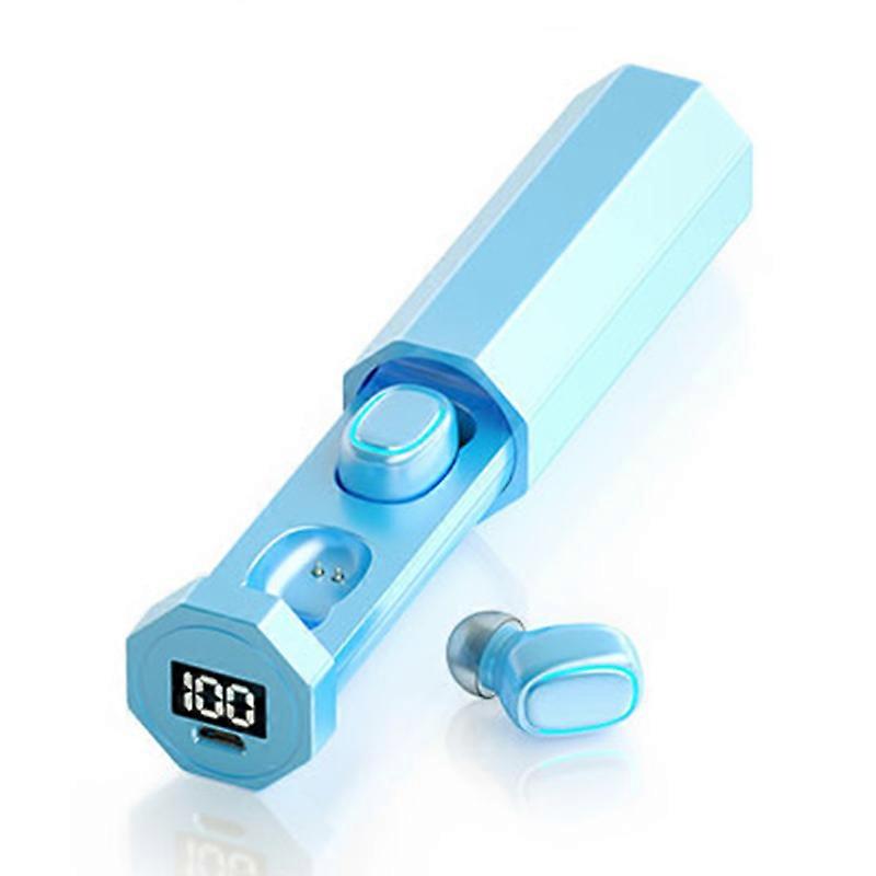 C1 Wireless Bluetooth-compatible Earbuds Water Resistant Sports Headphone Touch Control Headset with LED Digital Display Blue