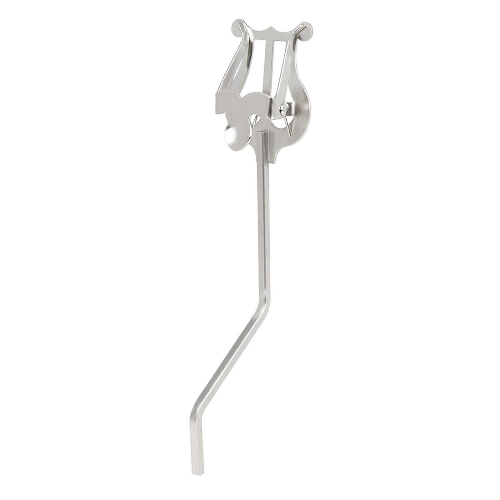 Saxophone Sheet Music Holder for Alto Saxophone - Portable Reading Stand for Marching Music, Silver, Short, Professional Accessory