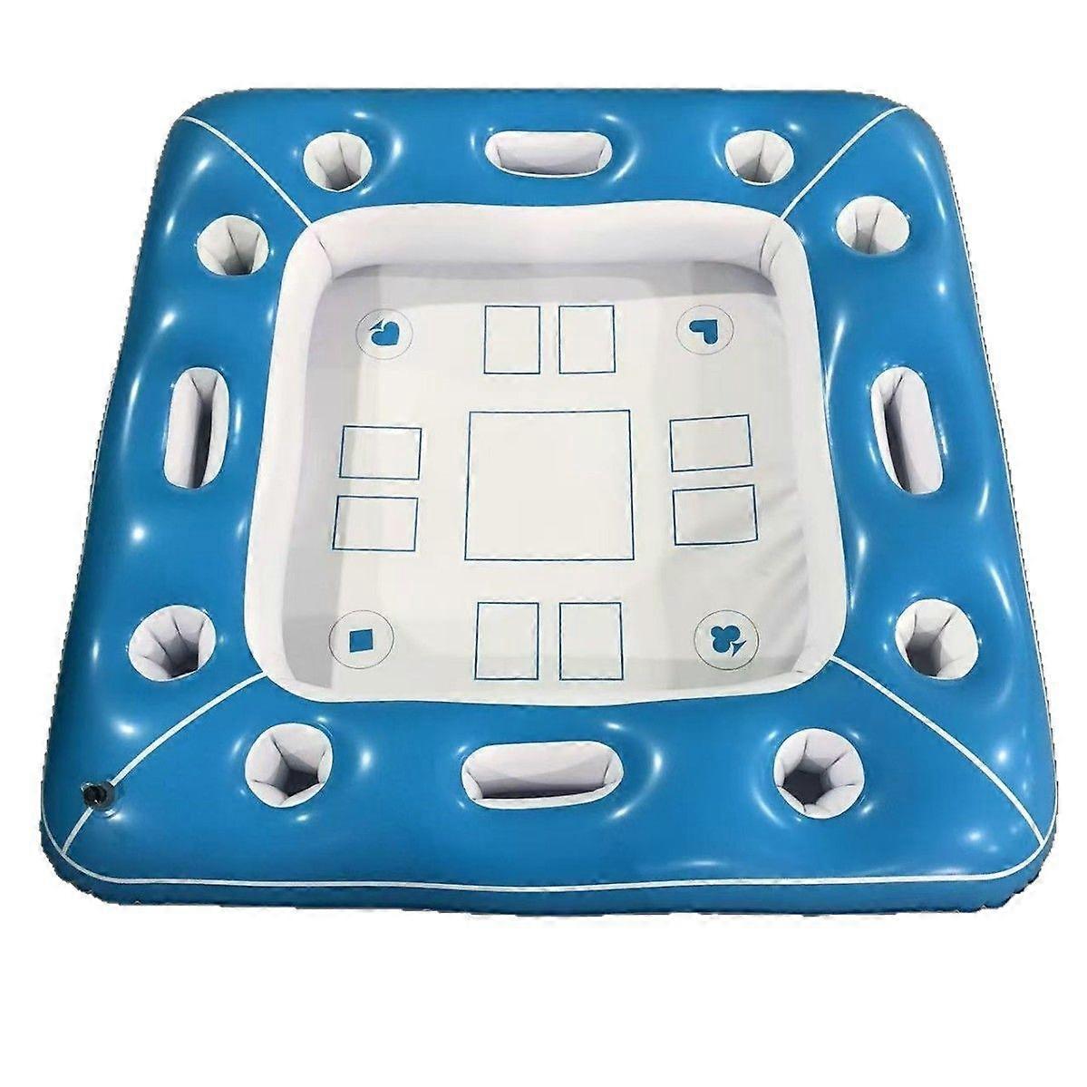Floating Pool Game Table - Spacious Inflatable Chessboard Game Table with Waterproof Poker Cards, Fun for Adults to Use Food, Beverage, Bar, Summer Po