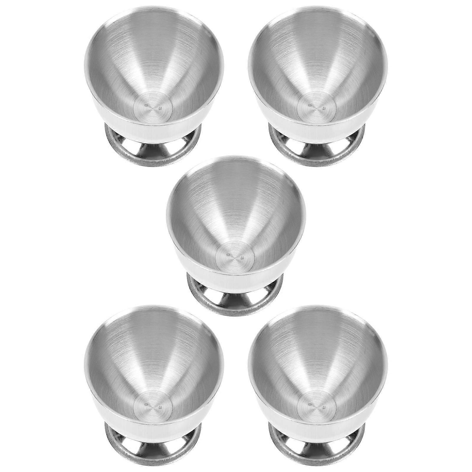 5Pcs Stainless Steel Egg Cup Holders Ideal For Home Dining Room Use With Design And Easy Cleaning Features