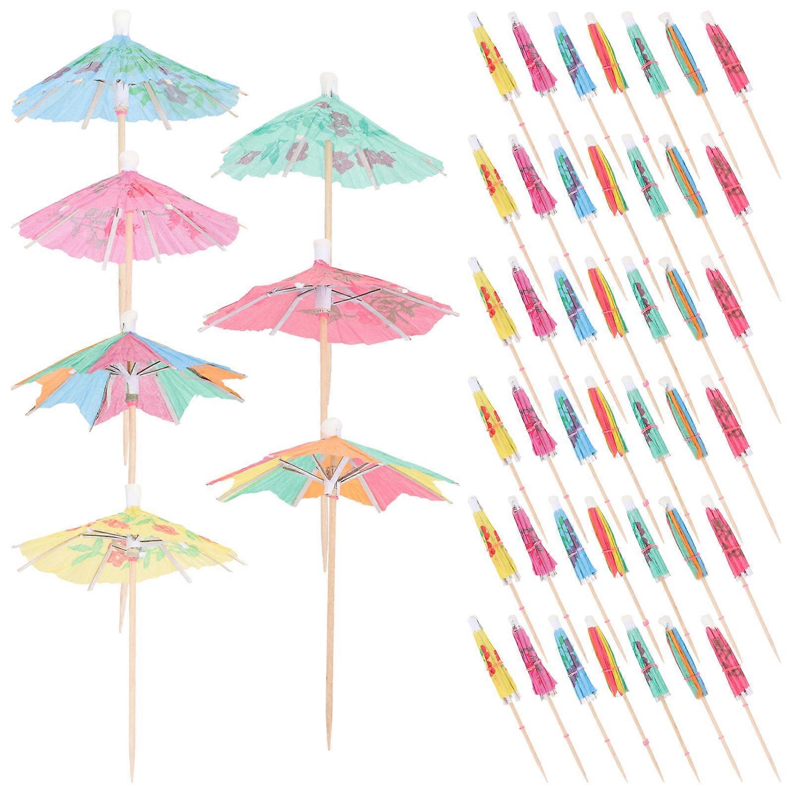 Fruit Umbrellas Picks Fruits Paper Umbrellas Picks Summer Themed Cocktail Accessories Assorted Color 10x8cm DIY Decorations 90Pcs