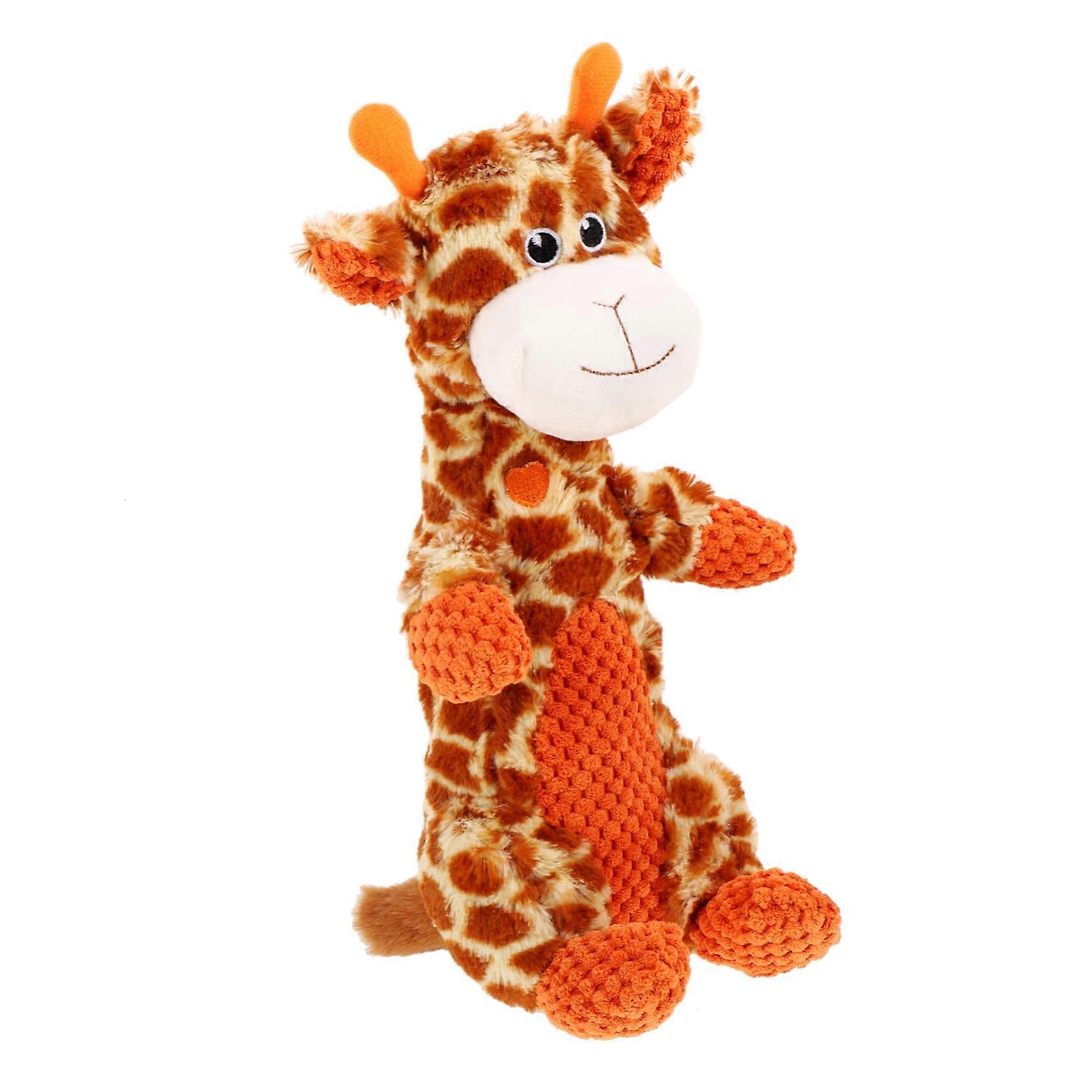 Giraffe Chew Toy for Dogs: Plush Squeaky Dental Toy for Small and Medium Breeds