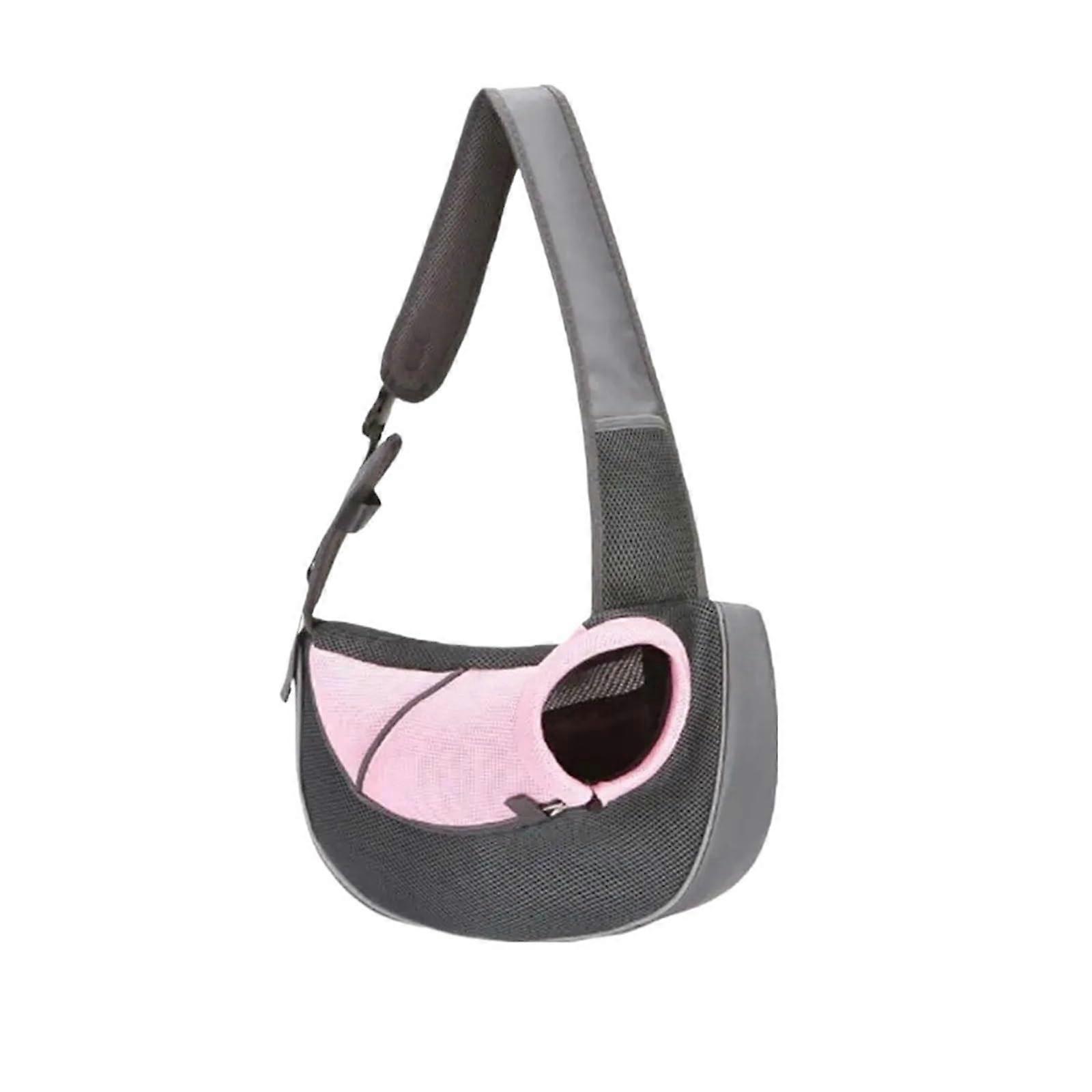 Dog sling carrier, pet carrier sling, shoulder bag, adjustable, cat sling carrier, washable, soft, breathable (ColorB, L) L ColorB