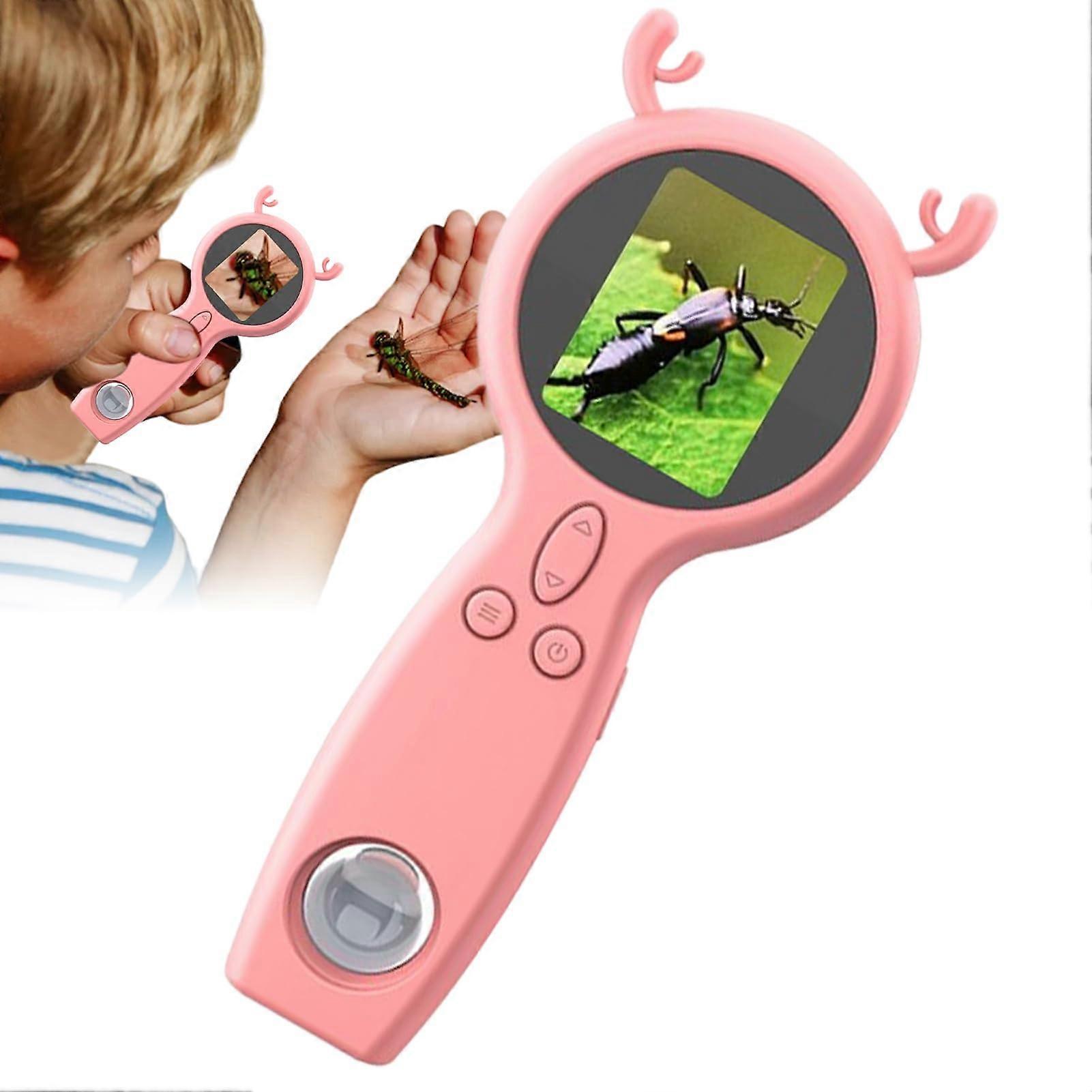 Handheld Microscope Pocket-Sized Portable 50X Digital Magnifier Dual Lens Microscope For Kids Science