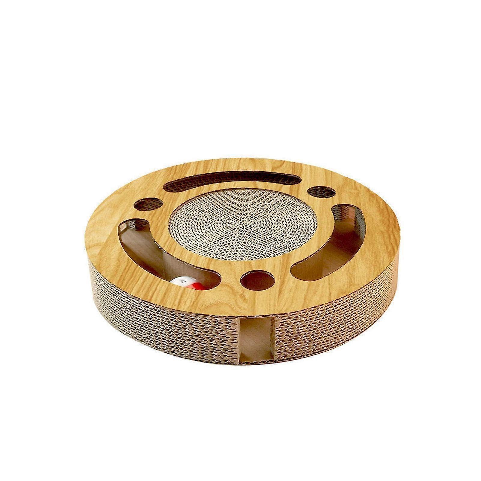 Scratching turntable toy for pets made of corrugated cardboard
