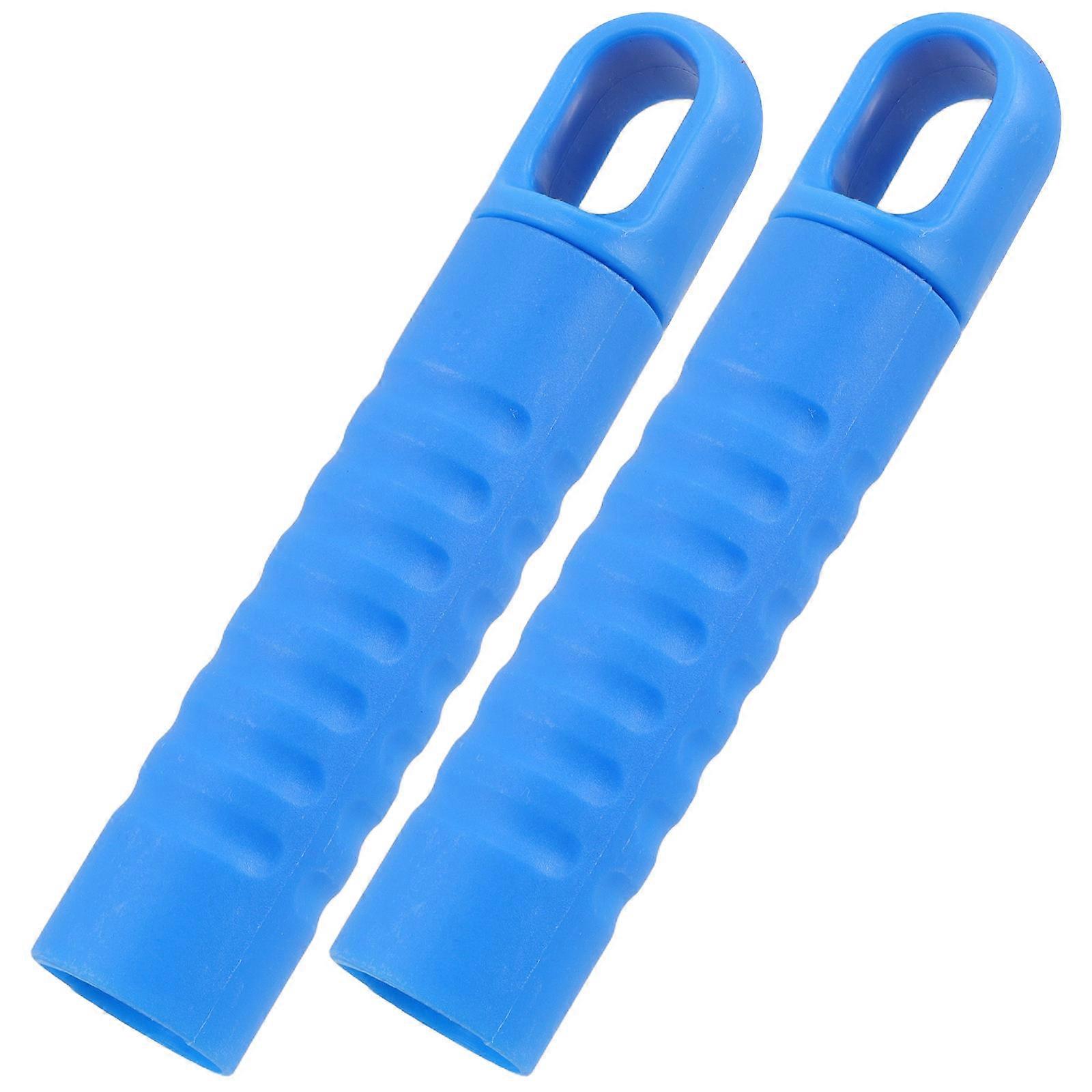 Broom Handle Replacement Cap Nonslip Grip Professional Cleaners Blue 5.58X1.10X1.10IN 2Pcs