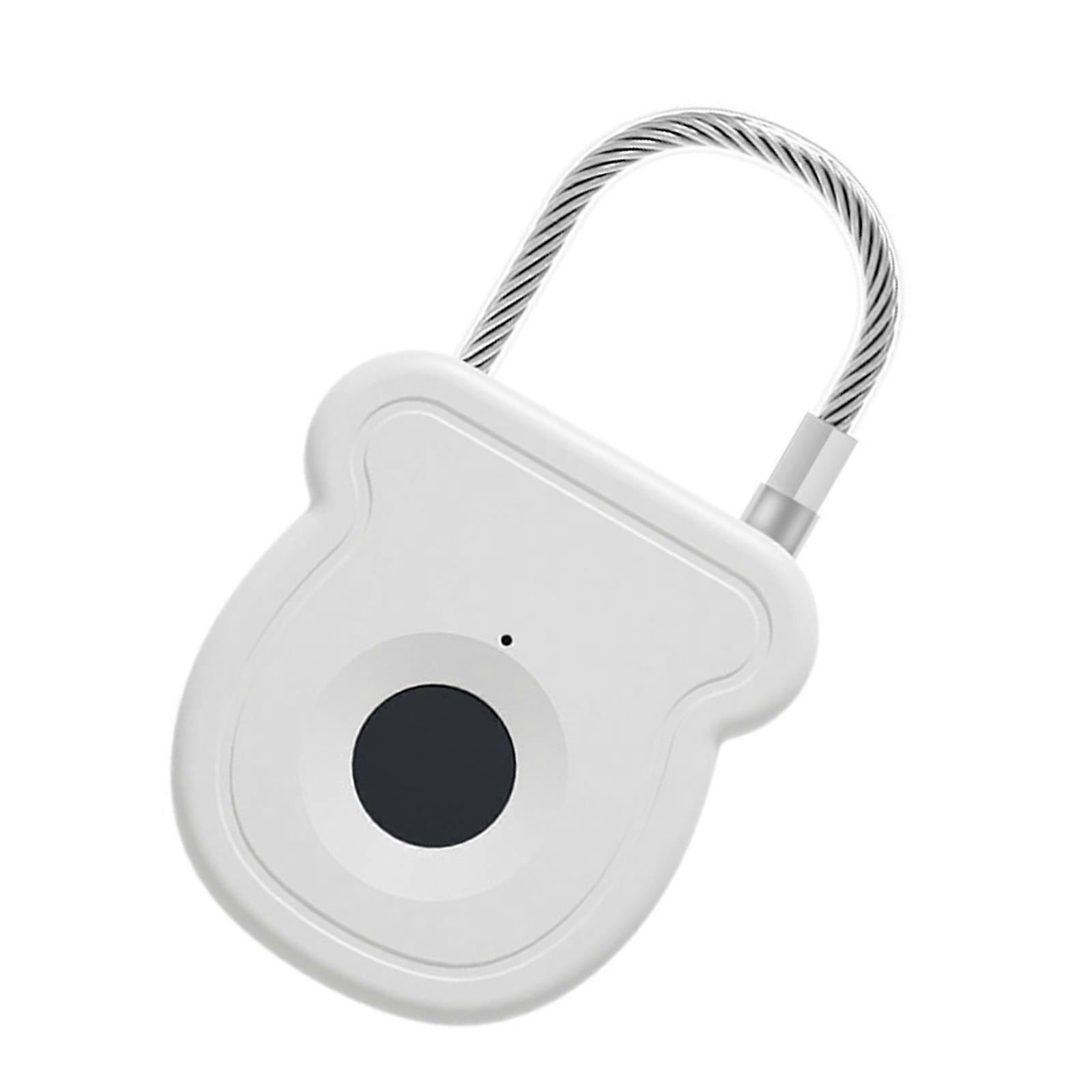 防水充電式インテリジェント指紋南京錠屋外キーレスセキュリティロックポータブル盗難防止ロック耐久ホワイト