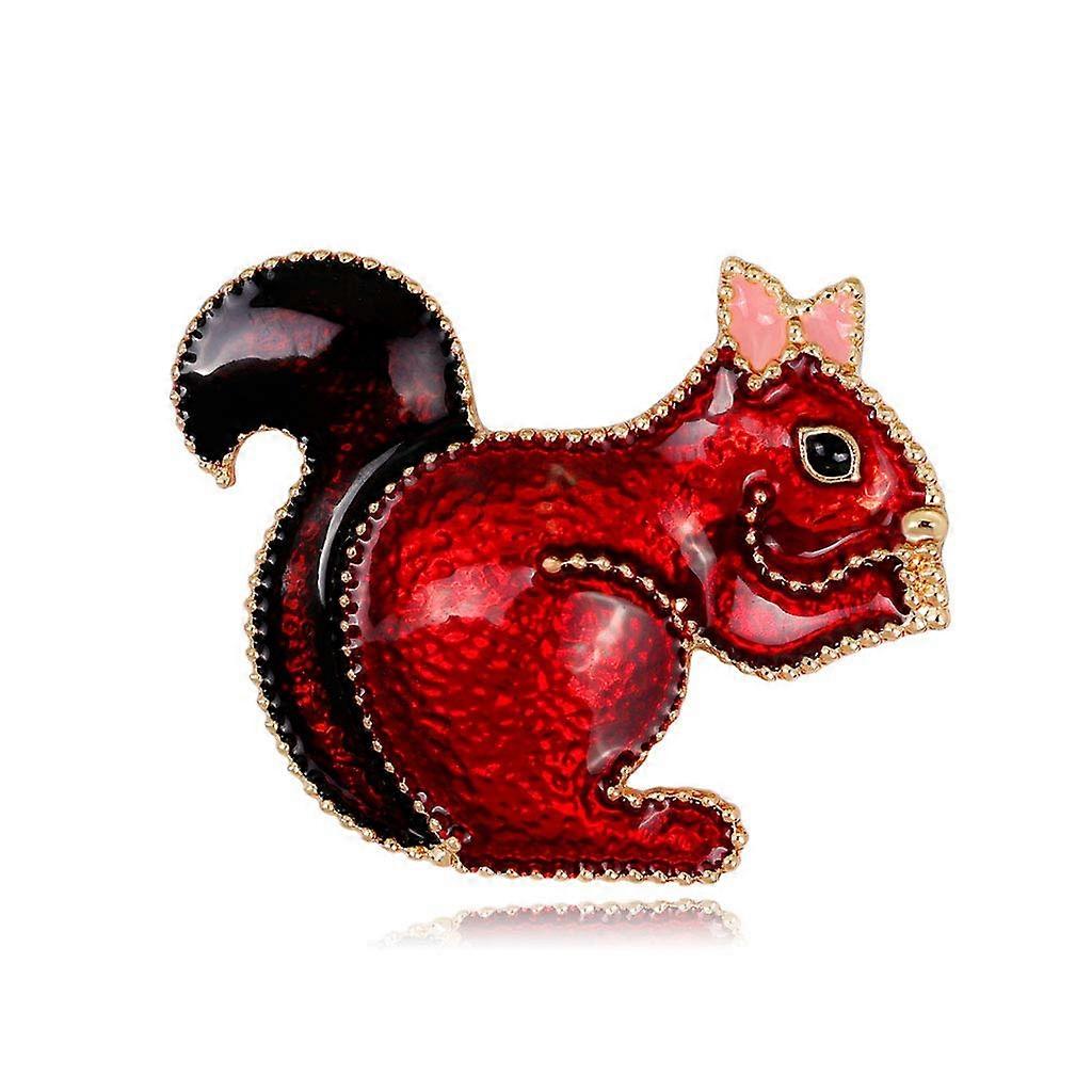 Exquisite Cartoon Squirrel Brooch Pin - Cute Alloy Sweater Brooch for Valentine's Day and Mother's Day Gift