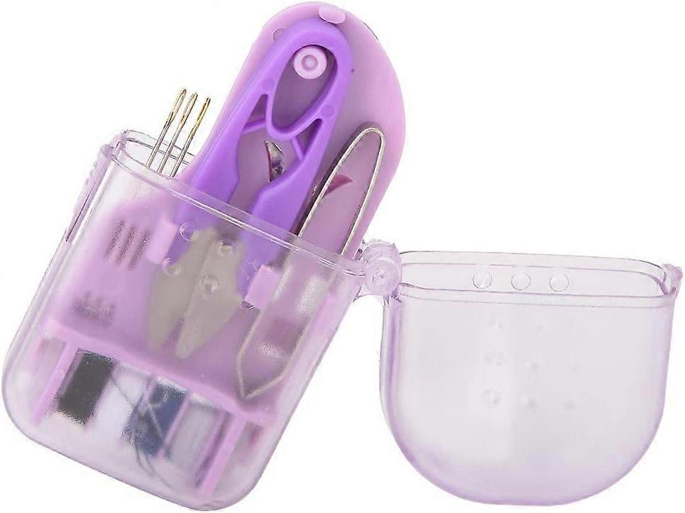 2-pack Mini Travel Sewing Kit with Essential Tools, Portable Beginner-Friendly Repair Kit for Emergency DIY, Purple