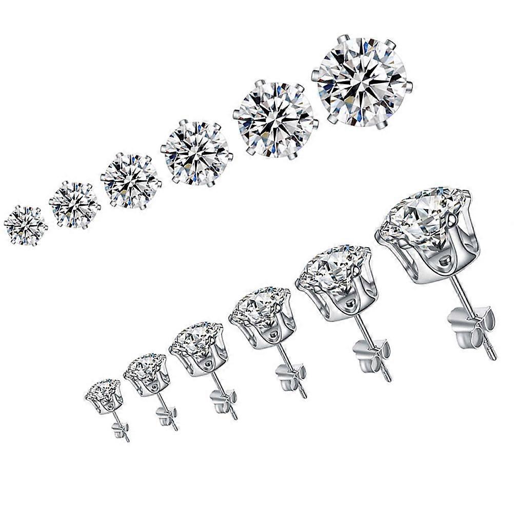 6 Pairs Zircon Eardrop Earrings for Women – Stylish Studs for Any Occasion, Durable & Charming Design