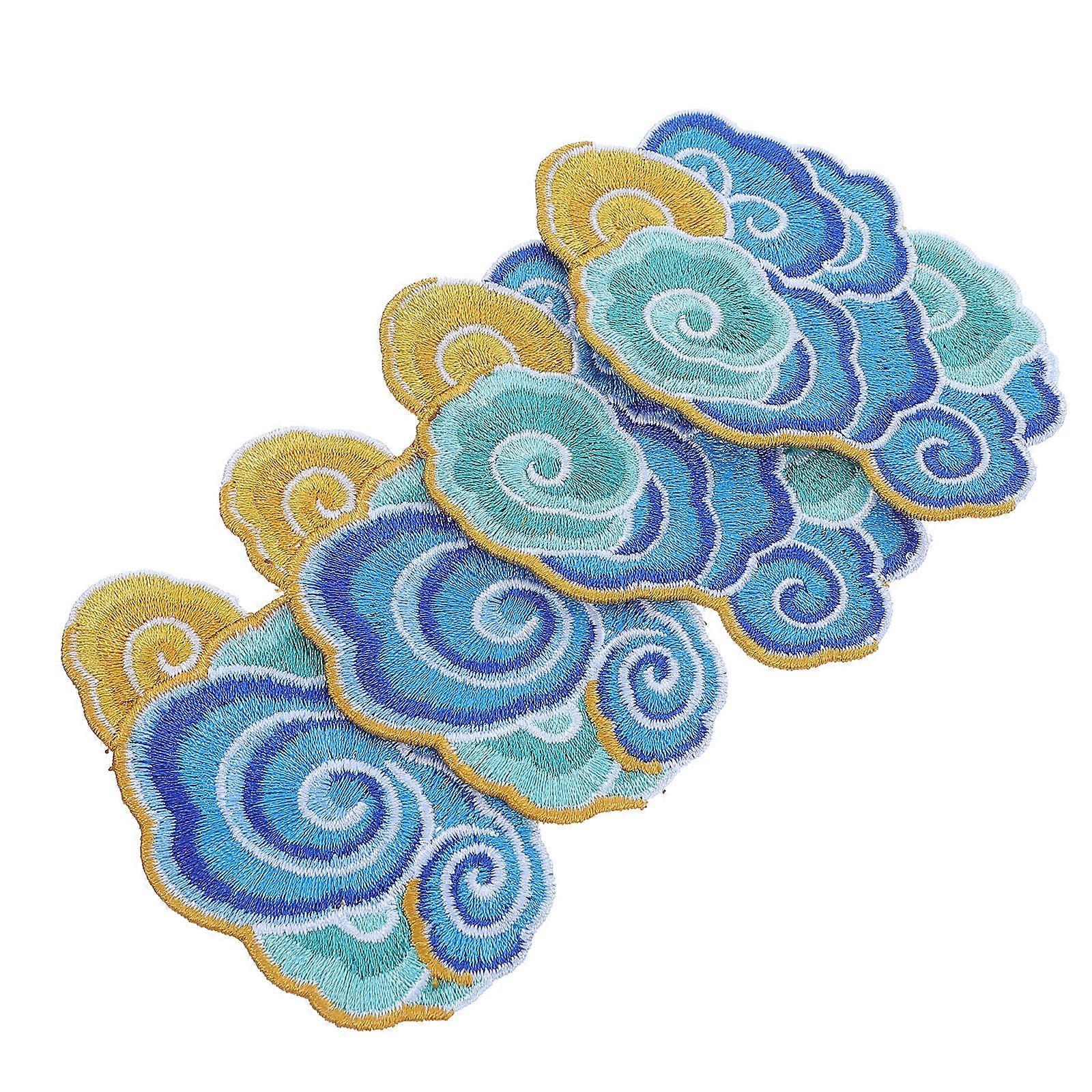 Embroidery Appliques Patches Cloud Shaped Stage Clothing Lovers Gift 4Pcs