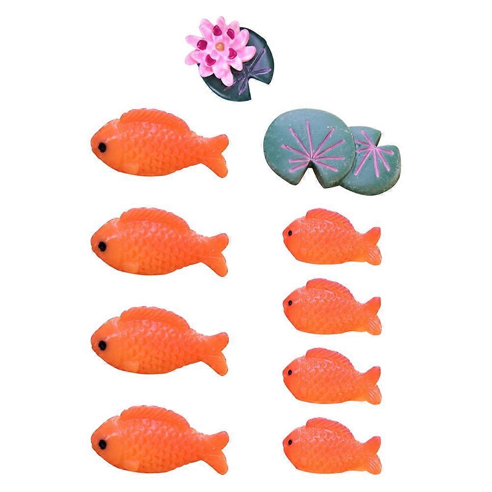 Decorative Lotus-Leaf Decors Fish Lovers Pet Owners Realistic Craft 1Set