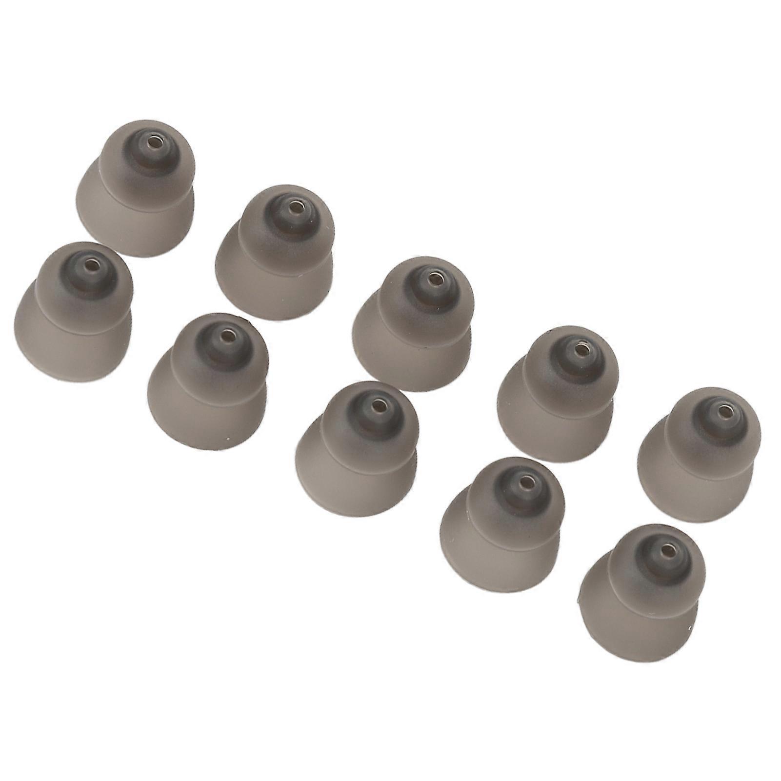 10pcs Sound Amplifier Dome Double Layer Open Washable Silicone Static Sound Amplifier Tips Ear Pieces Black for Phonak 9mm 