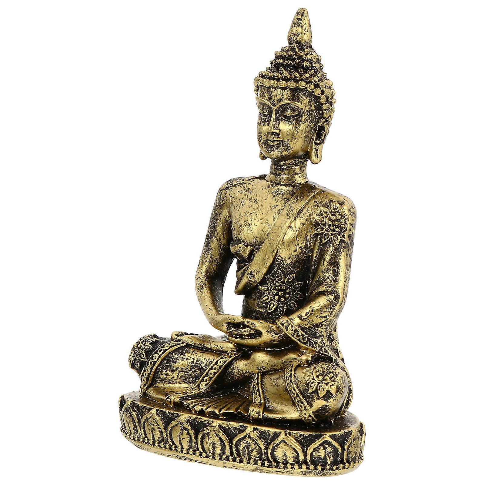Creative Decorative Statues Unique Design Bronze Material Sitting Buddha Table Display Gift Giving Adults 1Set