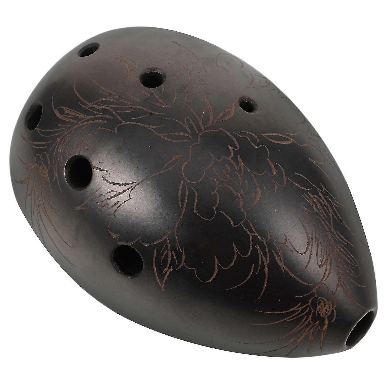 Pear Shaped Xun Black Pottery Beginner Student Musical Instrument Portable Design Music Lovers