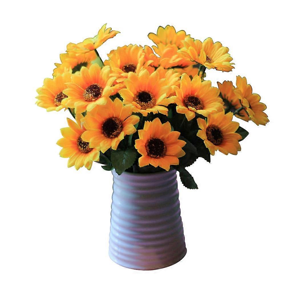 Lifelike Plastic Artificial Plants for Decoration Use Vivid Yellow Color 5 Pcs 0.8 Inches