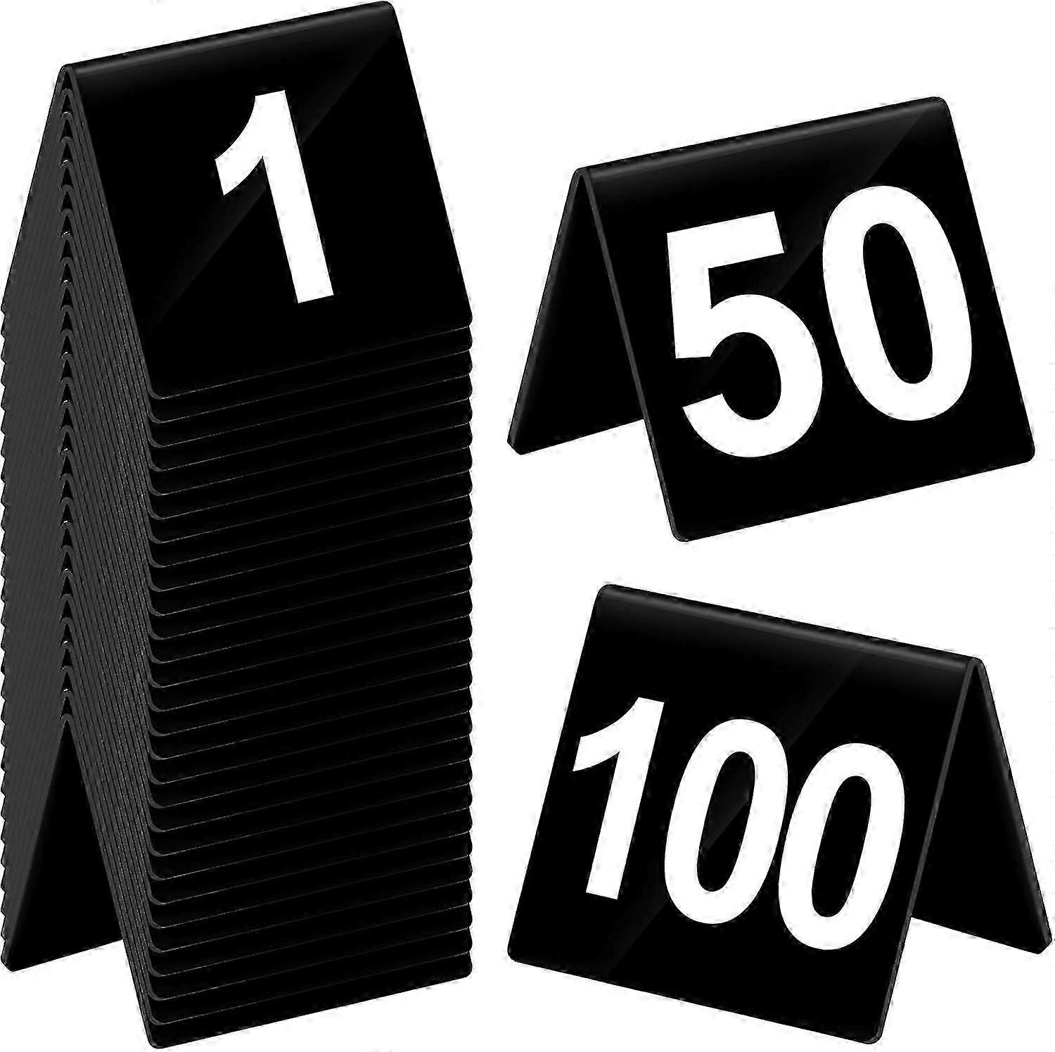 2025 2025 Latest Model 100 Pcs Acrylic Table Numbers 1-100 Double Side Numbered Table Tents Re