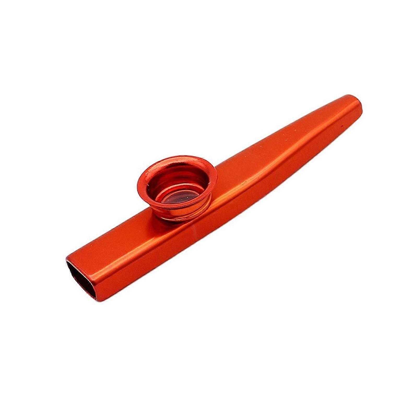 Volksinstrumente Metal Kazoo portable for beginners flute instrument music lovers woodwind instrument simple design lightweight (Color: Red) Red