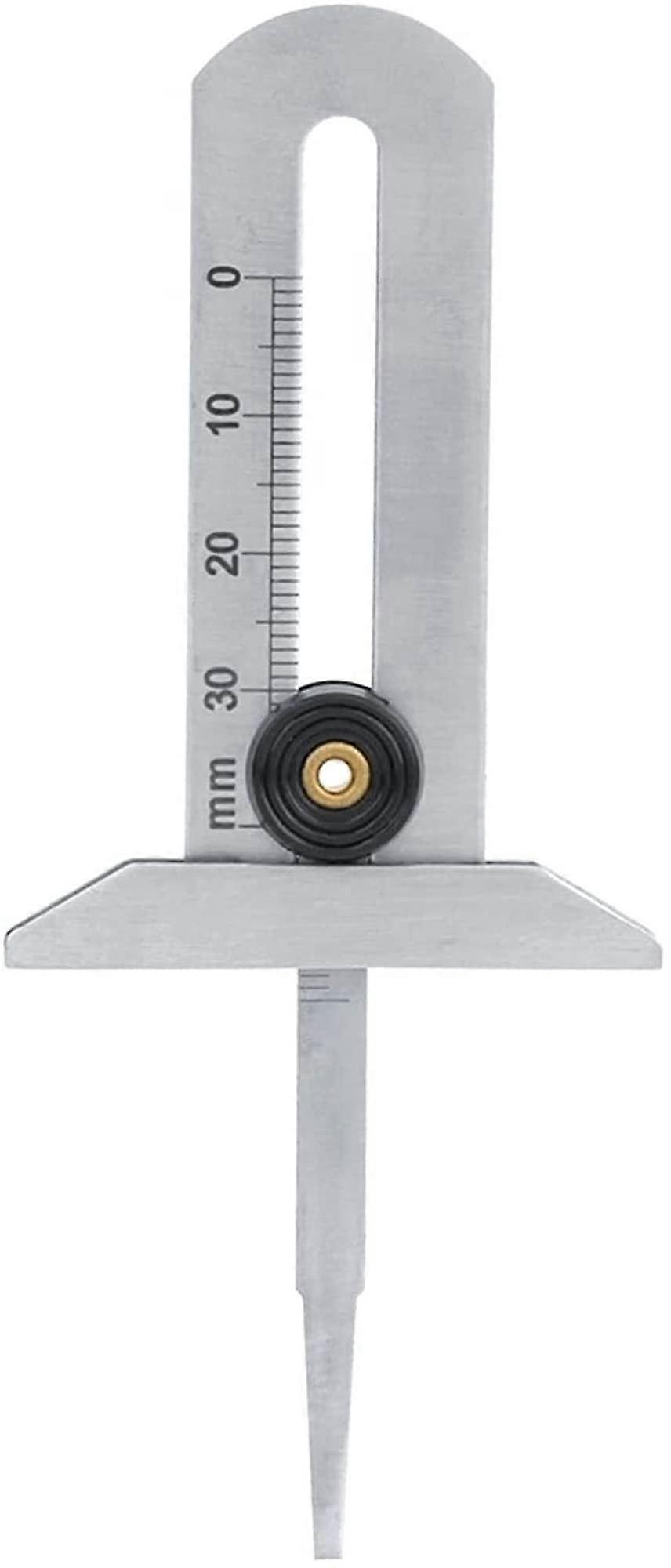 Tire tread depth gauge, caliper, tire tread depth, stainless steel measuring tool, 0–30 mm