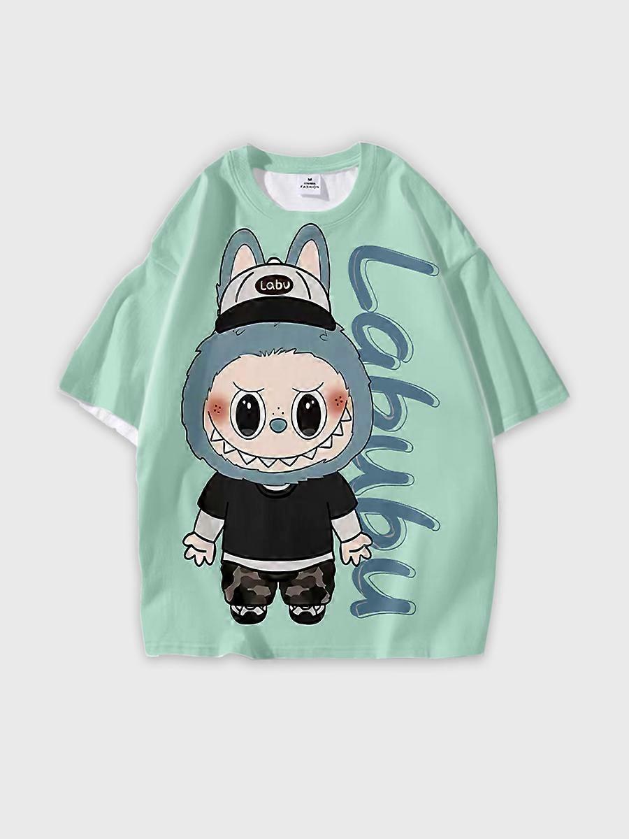 T-shirt round neck Pattern loose short sleeve P2455