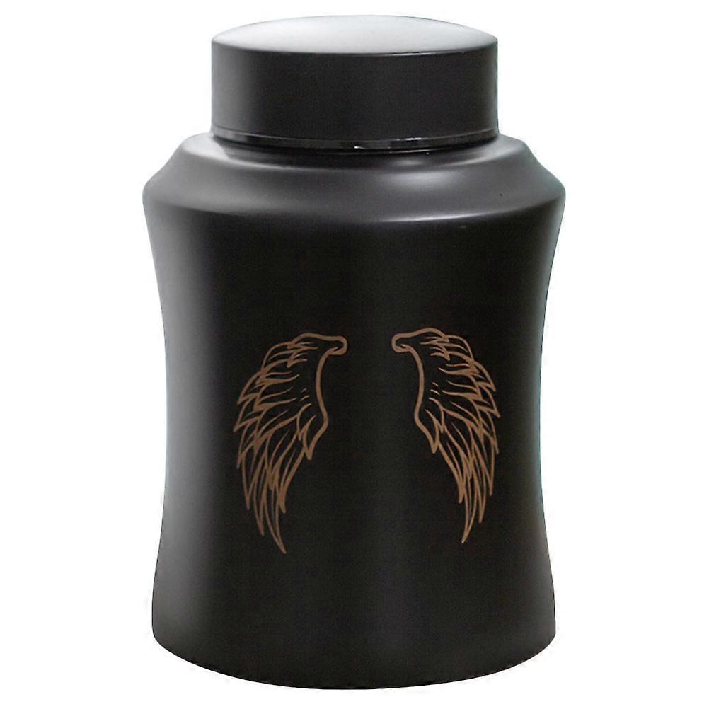 Black Iron Pet Urn for Home Use Strong with Lid and Good Seal Effects Small Size Easy to Carry