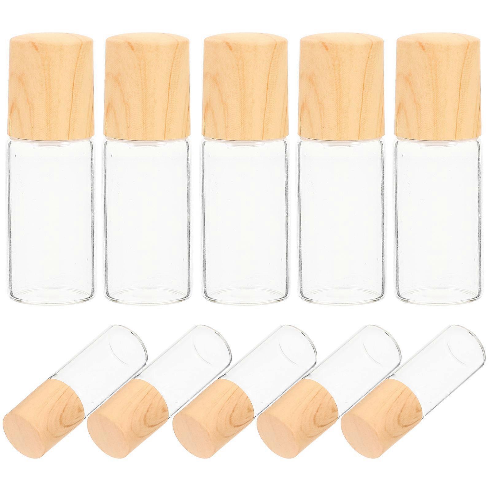 Roll Perfume Bottle 10Pcs Refillable Glass Roller Bottles Transparent Storage Holder 1Ml Portable