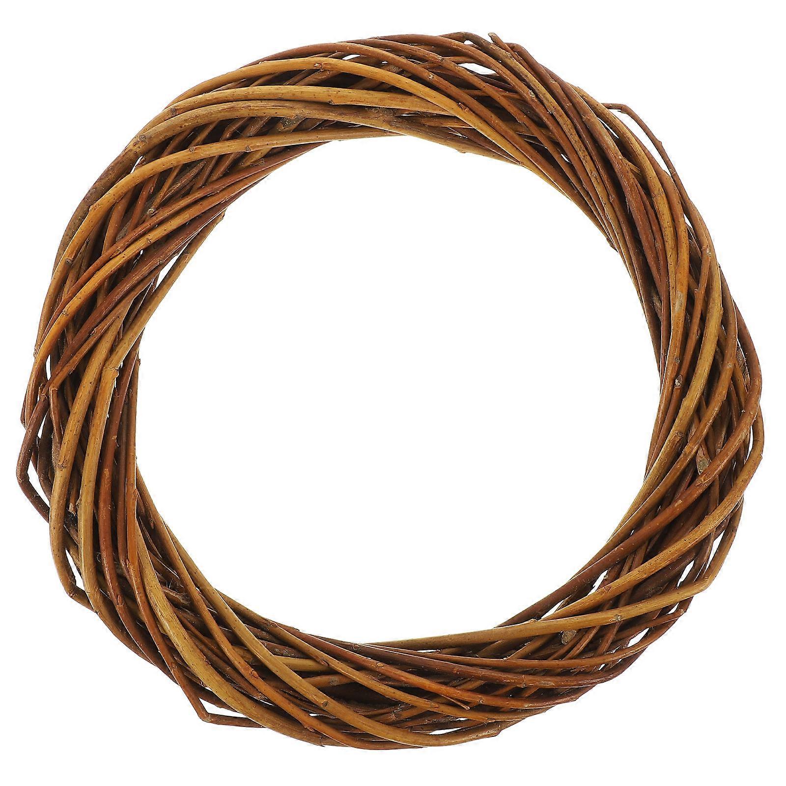 Natural Wicker Wreath Diy Supplies Craft Wreath Round Shape Rustic Style 7.9×7.9×1.2in 1Pcs