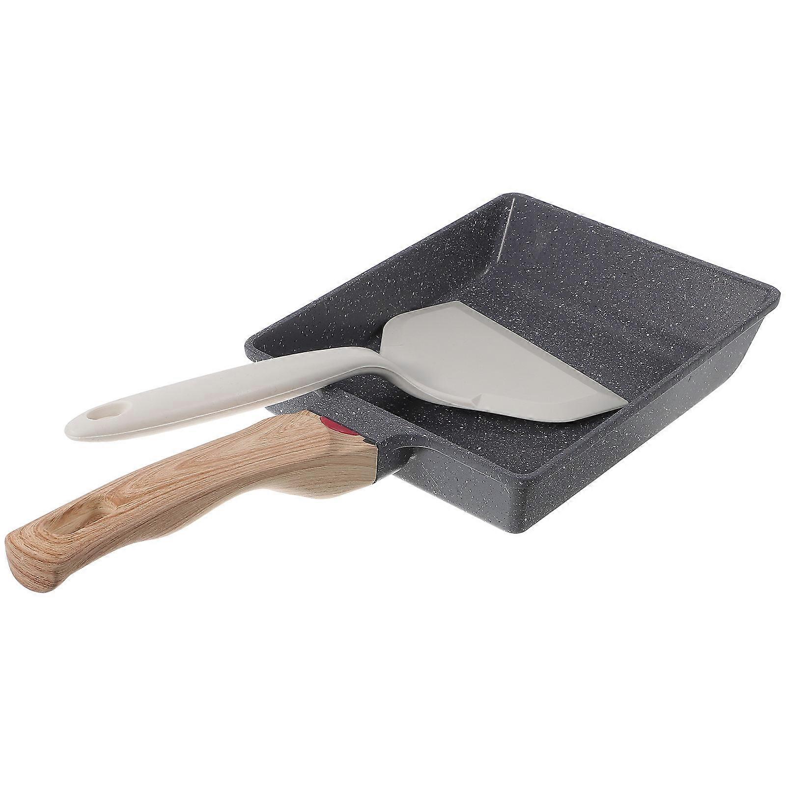 Black Nonstick Cooking Pan for Home Use Made of Premium Silicone and Wood Easy to Clean and Maintain