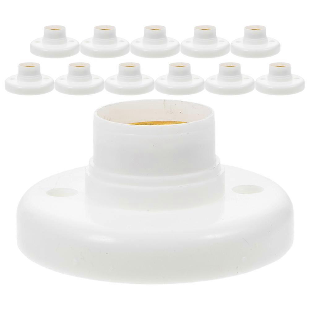 E27 Light Socket for DIY White PP Material Excellent Insulation and Secure Fit E27 Screw Base 12 Pieces