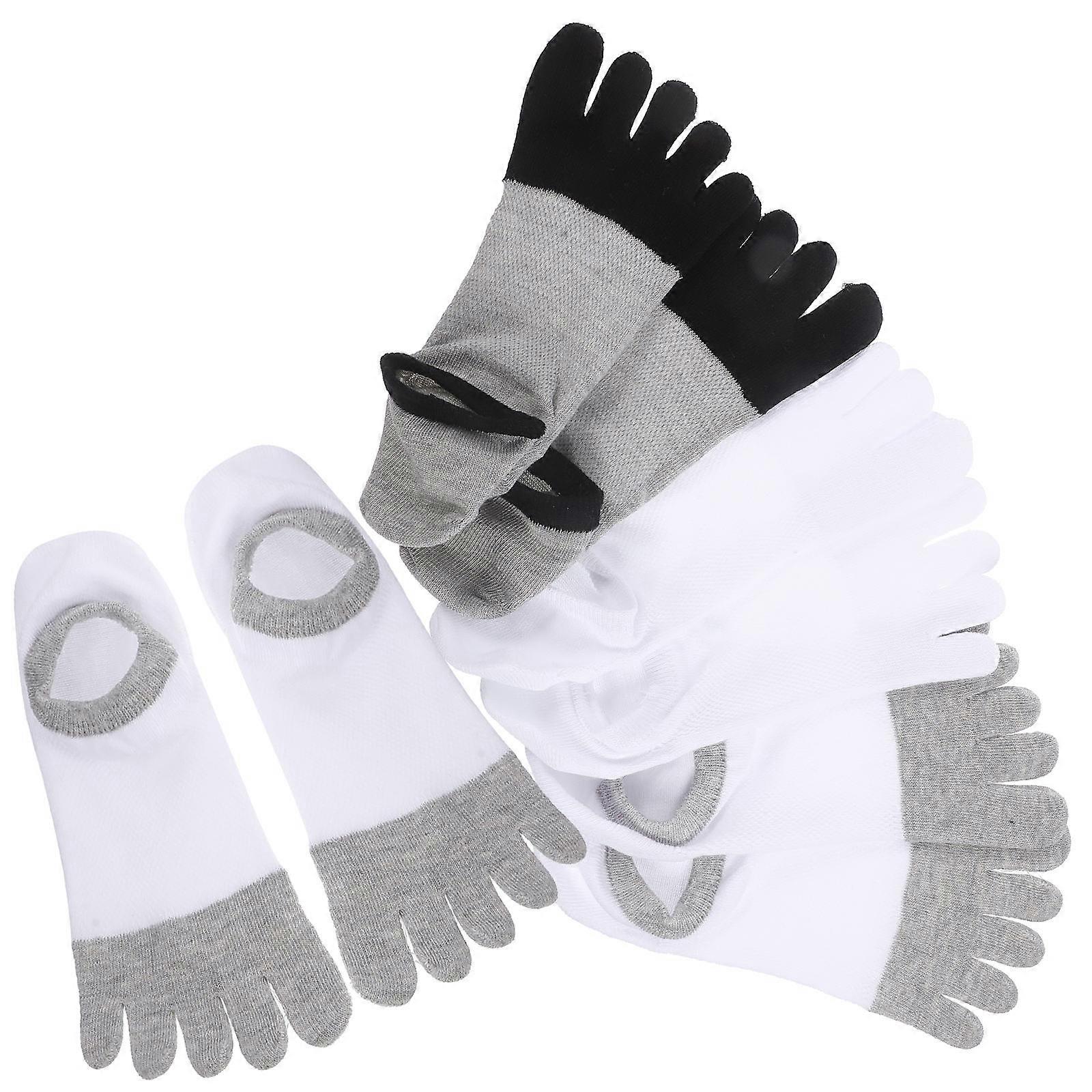 Five-Toed Socks Outdoor Sports Low Cut Socks Assorted Color Cotton Sweat Absorbent 4 Pairs
